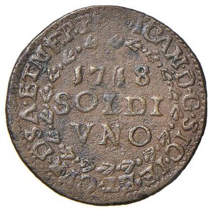 obverse: Vittorio Amedeo II (1713-1718) Soldo 1718 - MIR (nuova ed.) 997b MI (g 2,04) Di insolita conservazione per questo tipo di moneta. BB+