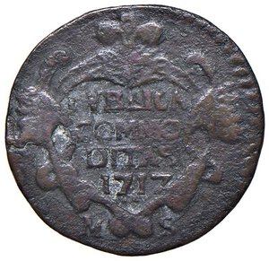 reverse: Vittorio Amedeo II (re di Sicilia, 1713-1718) Grano 1717 - MIR 1010 CU (g 4,22). MB