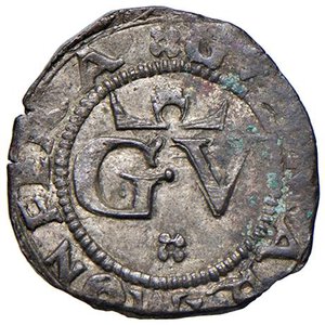 obverse: Caslae - Guglielmo II Paleologo (1494-1518) Forte Bianco - D/ GVL MAR MONFERA, nel campo G V su due righe R/ TVAM ADORAMVS, croce fogliata - MIR 205 ma con GVL MAR MONFERA anzichè GV MAR MONFER al dritto. CNI manca Mi 1,05 g • Varietà MONFERA nella leggenda anziché MONFER.. SPL