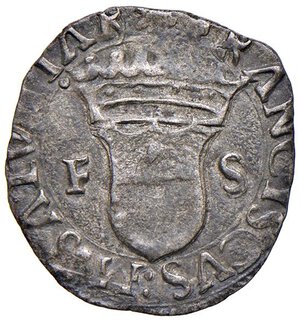 obverse: Carmagnola - Francesco di Saluzzo (1529-1537) Soldino - D/ FRANCISCVS M SALVTIAR, nel campo stemma, sormontato da corona, tra le letter F S R/ SANCTVS COSTANTNVS, al centro croce fogliata - MIR 157 ma con COSTANTNVS anziché CONSTANTIVS al rovescio. CNI 51 Mi 1,18 g R. BB