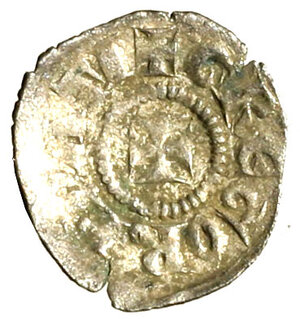 obverse: AQUILEIA. Gregorio di Montelongo (1251-1269). Picciolo. (g. 0,22). Croce. R/ Giglio. Bern. 23.     MI    RARO   SPL