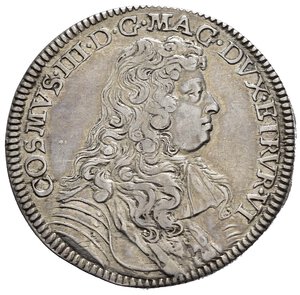 obverse: FIRENZE. Cosimo III de  Medici (1670-1723). Mezza Piastra 1676. Ag (15,42 g). D/ busto paludato e corazzato del Granduca a destra. R/ San Zaccaria stante a sinistra, benedice San Giovanni fanciullo genuflesso di fronte a lui. MIR 331. RR. BB+ (Ravegnani II/388/7)