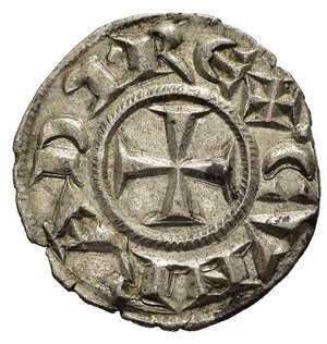 obverse: GENOVA. REPUBBLICA (1139-1339). Denaro Ag (0,86 g). D/ Castello. R/ Croce. MIR 16. SPL+