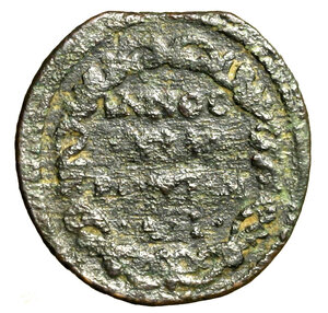 reverse: GUBBIO. Innocenzo XII (1691-1700) Quattrino A/ I (g. 3.29) Stemma R/ INNOCEN / TIVS / XII P M / AN I in cartella.  CU    RARO     +BB   