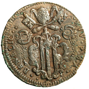 obverse: GUBBIO. Benedetto XIV (1740-1758) Baiocco 1753 (g. 10,93) Stemma R/ VN/ BAIOCCO/ GVB/ 1753 tra tralci di vite. Munt. 467; Ser. 574.      RARO    CU   SPL