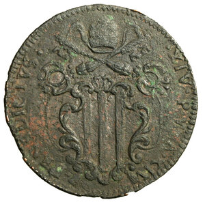 obverse: GUBBIO. Benedetto XIV (1740-1758) Baiocco 1754/ XIV (g. 10,86) Stemma R/ VN/ BAIOCCO/ GVB/ 1754 tra tralci di vite. CNI 175; Munt. 505.       RARO    CU   SPL