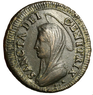 obverse: GUBBIO. Pio VI (1775-1799) Madonnina da 5 baiocchi 1797/ XXIII (g. 15,2) Busto della B. Vergine a sn. R/ stella/ BAIOC/ CINQVE/ GVBBIO. Munt. 351; B. 3106. SPL