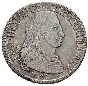 obverse: PALERMO. Regno di Sicilia. Ferdinando III di Borbone (1759-1816). 6 tarì 1799 (var. 9 su 7 ?). Gig. 42; Sp. 48. Rara. BB