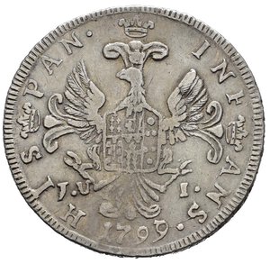 reverse: PALERMO. Regno di Sicilia. Ferdinando III di Borbone (1759-1816). 6 tarì 1799 (var. 9 su 7 ?). Gig. 42; Sp. 48. Rara. BB