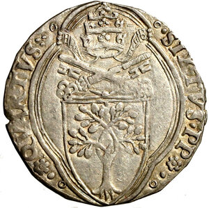 obverse: ROMA. Sisto IV (1471-1484) Grosso (g. 3,28) Stemma R/ SS. Pietro e Paolo stanti. Munt. 16; Berm. 452; MIR 455; Ser. 39.    AR   RARO    SPL   