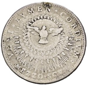 reverse: ROMA. Sede Vacante 1774. Mezzo scudo. Ag (12,65 g). Da montatura. MB