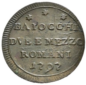 obverse: ROMA. Pio VI (1775-1799). Sampietrino da 2,5 baiocchi 1797. Cu (12,60 g). SPL