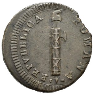 obverse: ROMA. Repubblica Romana (1798-1799). 2 Baiocchi senza data, aigle TM. Cu (16,36 g). BB+