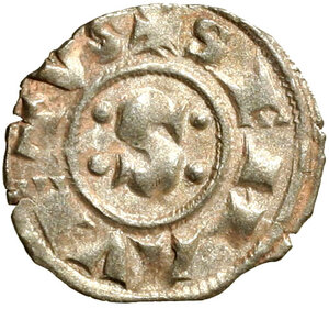 obverse: SIENA. Repubblica (sec. XII-1390) Denaro (g. 0,71) S tra globetti R/ Croce. MIR 484, CNI t. 22, 25.     AR    RARO    +SPL