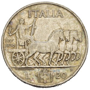 reverse: Regno d Italia. Vittorio Emanuele III (1900-1943). 20 Lire 1936 