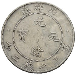 reverse: CINA. CHINA. Chihli Dollaro Year 34 (1908). L&M-465. Ag. BB+