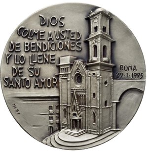 reverse: Medaglie Papali. Giovanni Paolo II. Roma. Medaglia 1995. AE argentato (122 g - 60 mm). Beato Rafael Guizar y Valencia - 5° Obispo de Veracruz Mexico. FDC