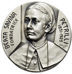 obverse: Medaglie Papali. Giovanni Paolo II. Roma. Medaglia AE argentato (95 g - 50 mm). Beata Savina Petrilli. FDC