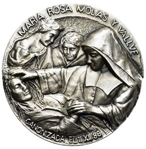 obverse: Medaglie Papali. Giovanni Paolo II. Medaglia 1988. Canonizzazione Maria Rosa Molas Y Vallvé. AE argentato (138 g - 60 mm). FDC