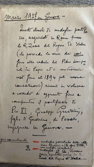 reverse: GUERRINI G. - Medaglie Pontificie - Serie dei conj di medaglie pontificie da Martino V a Pio VII (Roma, 1824) + supplemento che comprende i pontificati di Leone XII a Pio IX (Roma, 1884). Interessante studio sulla medaglistica papale. 204 pp. Buono stato