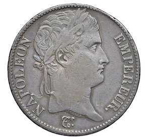 obverse:  NAPOLEONE I  (1804-1814)  5 Franchi 1813  CL, Genova   Pagani 25   Mont. 105   Gig. 32   Ag   24,84 g   37,2 mm   RRR   • Ex Varesi 63/633; patinata   BB  