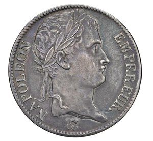 obverse:  NAPOLEONE I  (1804-1814)  5 Franchi 1813  U, Torino   Pagani 34   Mont. 39   Gig. 34   Ag   24,77 g   37,1 mm   RR   • Ex Varesi 62/509; abili ritocchi   BB÷SPL  