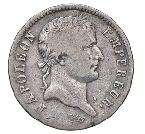 obverse:  NAPOLEONE I  (1804-1814)  1 Franco 1813  U, Torino   Pagani 52   Mont. 57   Gig. 55   Ag   4,85 g   23 mm   RRRR   • Ex Artemide L/861   q.BB  