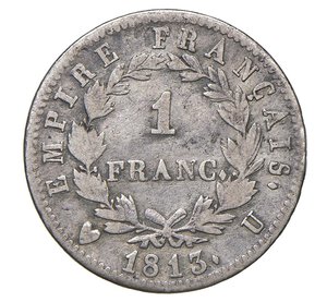 reverse:  NAPOLEONE I  (1804-1814)  1 Franco 1813  U, Torino   Pagani 52   Mont. 57   Gig. 55   Ag   4,85 g   23 mm   RRRR   • Ex Artemide L/861   q.BB  