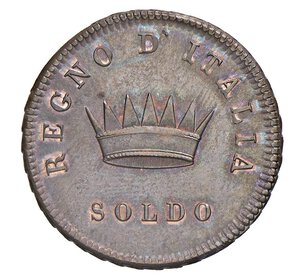 reverse:  NAPOLEONE I  (1804-1814)  Soldo 1806 Progetto, M, Milano   Pagani Prove 489   Cu   9,93 g   27,8 mm   RRR   • Ex Negrini 34/952   q.FDC  