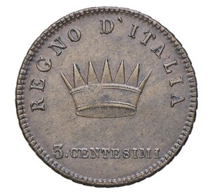 reverse:  NAPOLEONE I  (1804-1814)  3 Centesimi 1806 Progetto, M, Milano   Pagani Prove 496   Cu   6,20 g   25,8 mm   RRR   • Ex Nomisma 47/1106 con la nota 