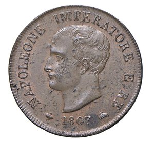 obverse:  NAPOLEONE I  (1804-1814)  Soldo 1807  M, Milano   Pagani 72   Mont. 295   Gig. 204   Cu   10,55 g   27,8 mm   • Ex InAsta 34/987 con la nota 