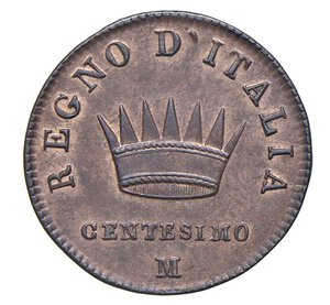 reverse:  NAPOLEONE I  (1804-1814)  1 Centesimo 1807  M, Milano   Pagani 86   Mont. 313   Gig. Cu   2,15 g   19,2 mm   • Ex Nomisma 47/1108 co la nota 