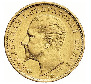 obverse: BULGARIA - FERDINANDO I  (1887-1918)  20 Leva 1894 Kb, Kremnitz   Varesi 239   Fr. 3   Au   6,40 g   20,9 mm   R   BB  