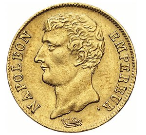 obverse: FRANCIA - NAPOLEONE I, Imperatore  (1804-1814)  20 Franchi An. 12 A, Parigi   Varesi 256   Fr. 487   Au   6,42 g   21,1 mm   BB÷SPL  