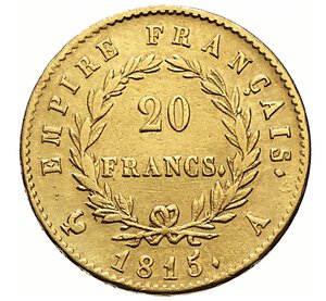 reverse: FRANCIA - NAPOLEONE I, Imperatore  (1804-1814)  20 Franchi 1815 