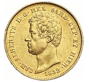 obverse: CARLO ALBERTO  (1831-1849)  20 Lire 1832, Torino 