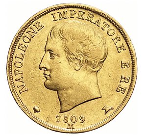 obverse: ITALIA - NAPOLEONE I, Imperatore  (1804-1814)  20 Lire 1809 