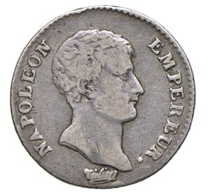 obverse:  NAPOLEONE I  (1804-1814)  Mezzo Franco An 14 (1805)  U, Torino   Pagani 54   Mont. 59   Gig. 57   Ag   2,40 g   18,2 mm   RRR   • Ex Artemide L/862   q.BB  