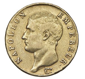 obverse:  NAPOLEONE I  (1804-1814)  40 Franchi 1806  U, Torino   Pagani 12   Mont. 17   Gig. 5   Au   12,83 g   26 mm   R   MB/q.BB  