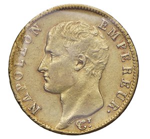 obverse:  NAPOLEONE I  (1804-1814)  20 Franchi 1806  U, Torino   Pagani 17   Mont. 22   Gig. 11   Au   6,40 g   21 mm   R   BB+  