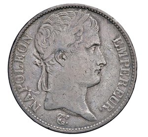 obverse:  NAPOLEONE I  (1804-1814)  5 Franchi 1808  U, Torino   Pagani 29   Mont. 34   Gig. 26   Ag   24,76 g   37,1 mm   RRR   • Ex Varesi 75/628; moneta mancante in tante collezioni di livello, inclusa la Mantegazza !   MB+  