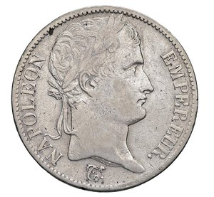 obverse:  NAPOLEONE I  (1804-1814)  5 Franchi 1812  R coronata, Roma   Pagani 94   Mont. 77   Gig. 30   Ag   24,73 g   37,1 mm   R   q.BB  