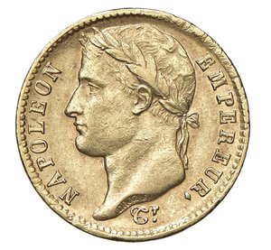 obverse:  NAPOLEONE I  (1804-1814)  20 Franchi 1812  U, Torino   Pagani 23   Mont. 100   Gig. 18   Au   6,42 g   21 mm   RRR   • Ex Varesi 56/331   q.SPL/BB  