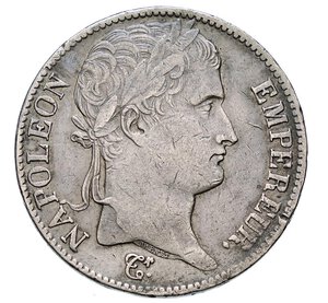 obverse: NAPOLEONE I  (1804-1814)  5 Franchi 1812, Torino   Pagani 33   Gad. 584   Ag   24,85 g   37,1 mm   RR   q.BB  