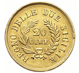 reverse: NAPOLI  GIOACCHINO NAPOLEONE MURAT  (1808-1815)  20 Lire 1813 