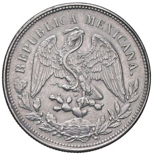 obverse: ESTERE - MESSICO - Repubblica (1823) - Peso 1902 Mo AM Kr. 409.2  AG. qSPL