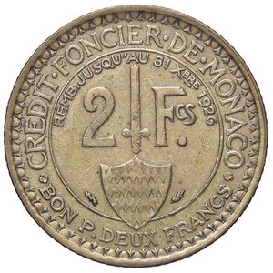 reverse: ESTERE - MONACO - Luigi II (1922-1949) - 2 Franchi 1924 Kr. 112  BT. bel BB