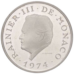 obverse: ESTERE - MONACO - Ranieri III (1949-2005) - 100 Franchi 1974 - XXV Anniversario del regno Kr. M3  AG. FS