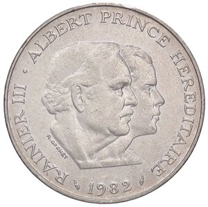 obverse: ESTERE - MONACO - Ranieri III (1949-2005) - 100 Franchi 1982 - Principe Alberto Kr. 161  AG  Colpetto. SPL-FDC