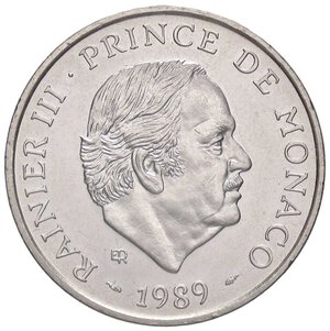 obverse: ESTERE - MONACO - Ranieri III (1949-2005) - 100 Franchi 1989 - 40° Anniversario del regno Kr. 164  AG  Piccola tacca al bordo. qFDC